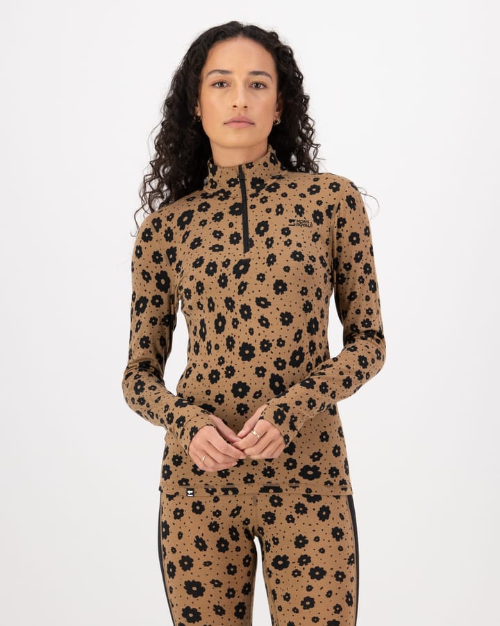 Mons Royale Women's Cascade Merino Base Layer 1/4 Zip Long Sleeve Aoraki Lily Toffee Mons Royale Mons Royale Women's Cascade Merino Base Layer 1/4 Zip Long Sleeve Aoraki Lily Toffee Mons Royale