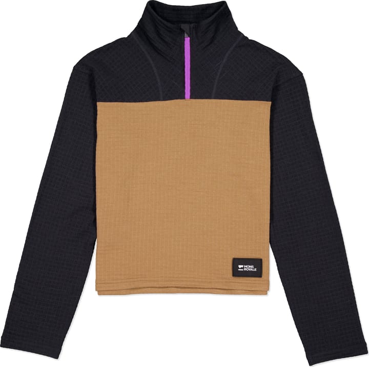 Mons Royale Women's Offgrid Merino Fleece Long Sleeve Black/Toffee Mons Royale Mons Royale Women's Offgrid Merino Fleece Long Sleeve Black/Toffee Mons Royale