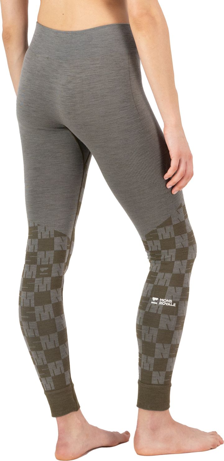 Mons Royale Women's Ascender Merino Seamless Legging Dried Sage/Dark Olive Mons Royale