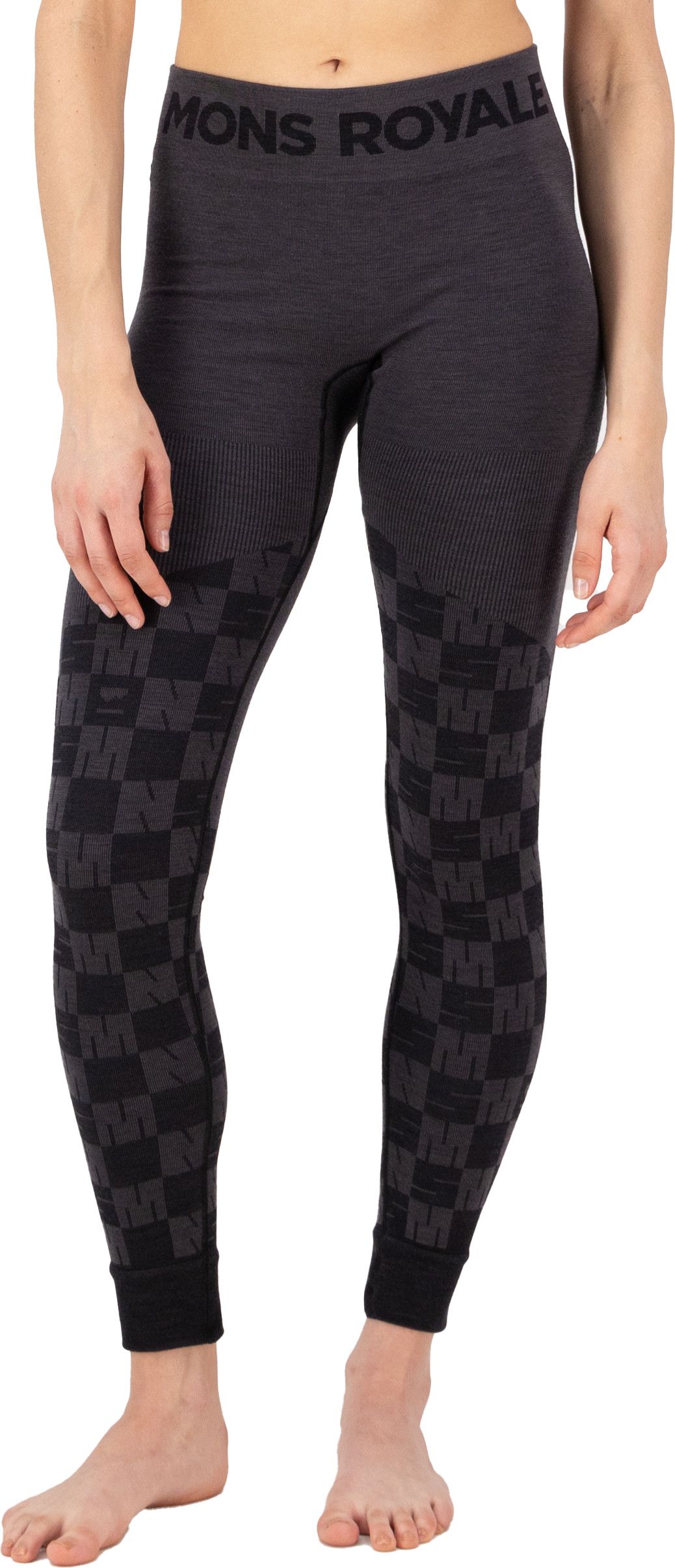 Mons Royale Women's Ascender Merino Seamless Legging Forged Iron/Black