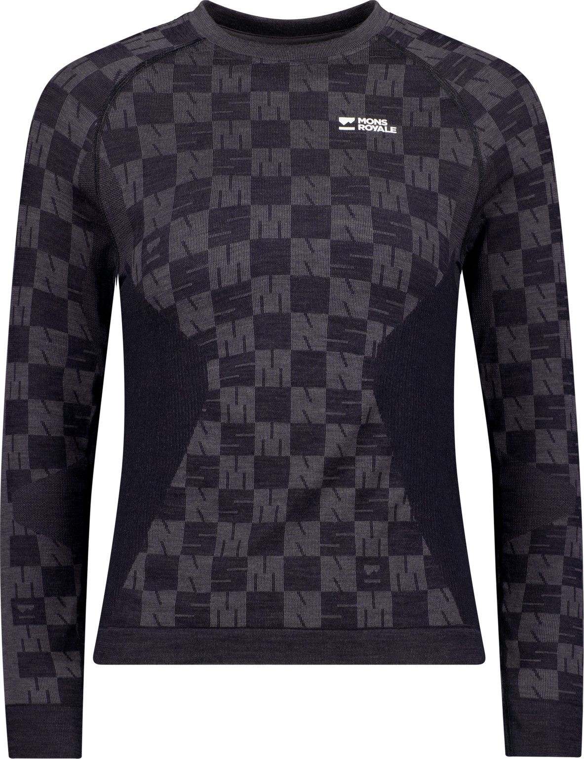 Mons Royale Women's Ascender Merino Seamless Long Sleeve Forged Iron/Black