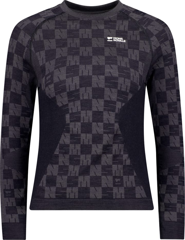 Mons Royale Women's Ascender Merino Seamless Long Sleeve Forged Iron/Black Mons Royale