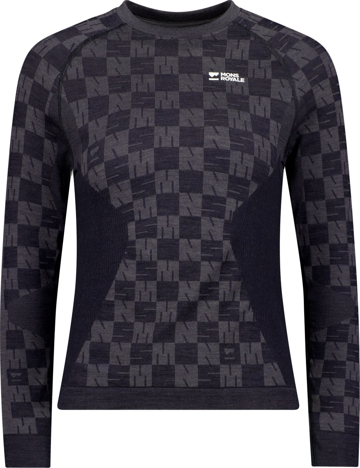 Mons Royale Women's Ascender Merino Seamless Long Sleeve Forged Iron/Black