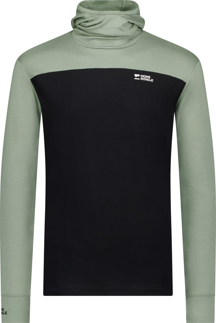 Mons Royale Men's Yotei Merino Powder Hood Long Sleeve Willow/Black Mons Royale