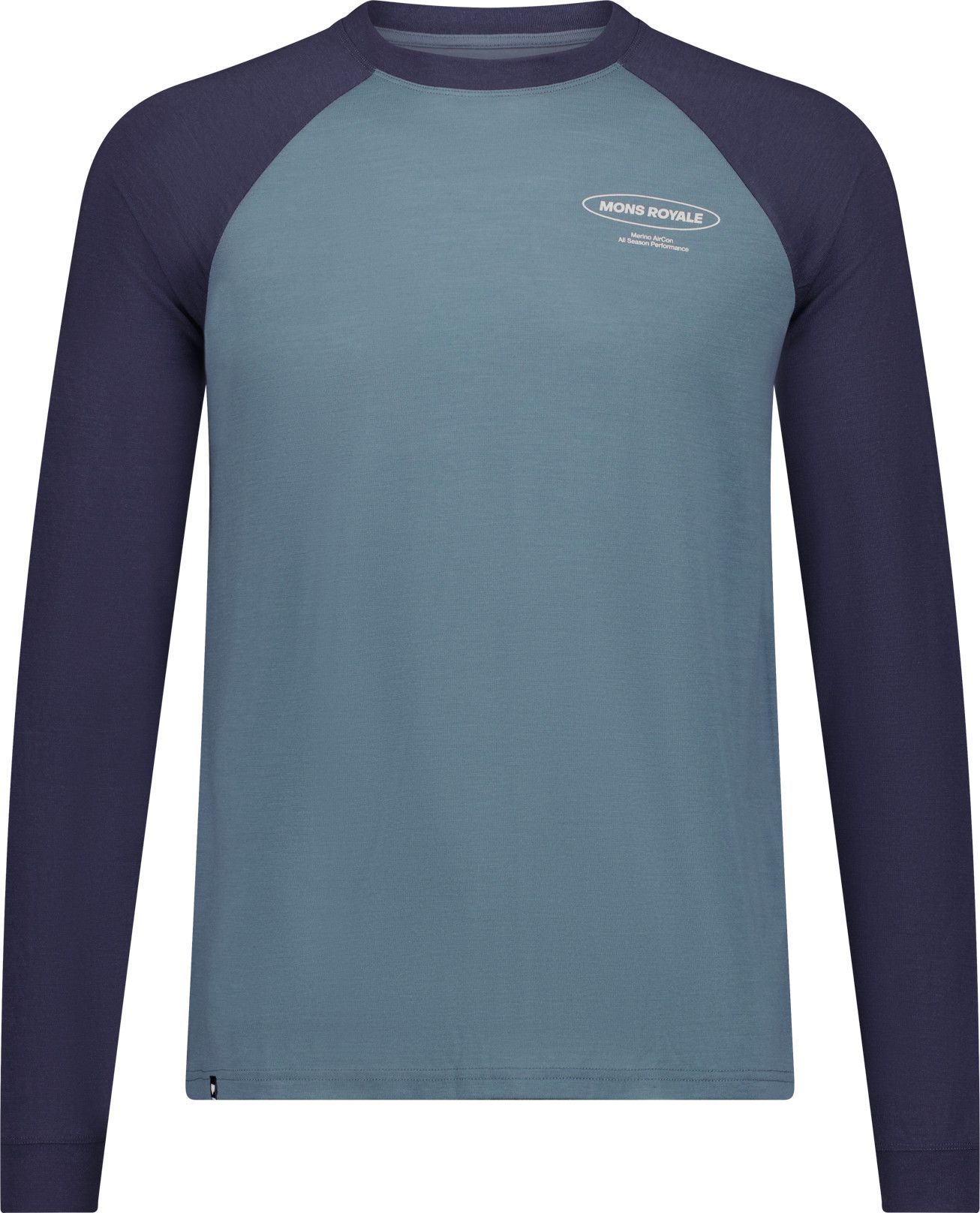 Mons Royale Men's Icon Merino Raglan Long Sleeve Goblin Blue/Midnight