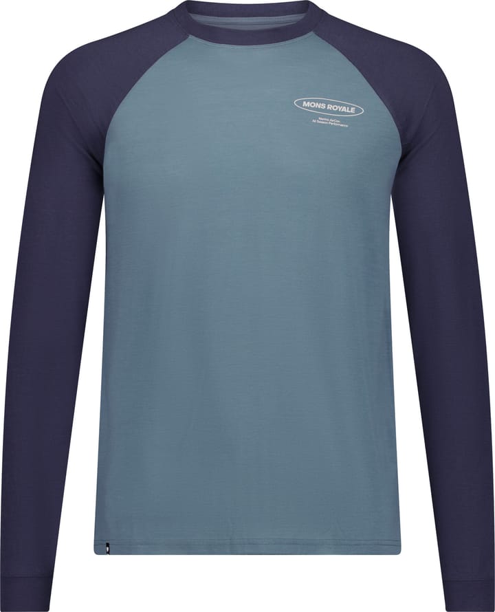 Mons Royale Men's Icon Merino Raglan Long Sleeve Goblin Blue/Midnight Mons Royale Mons Royale Men's Icon Merino Raglan Long Sleeve Goblin Blue/Midnight Mons Royale