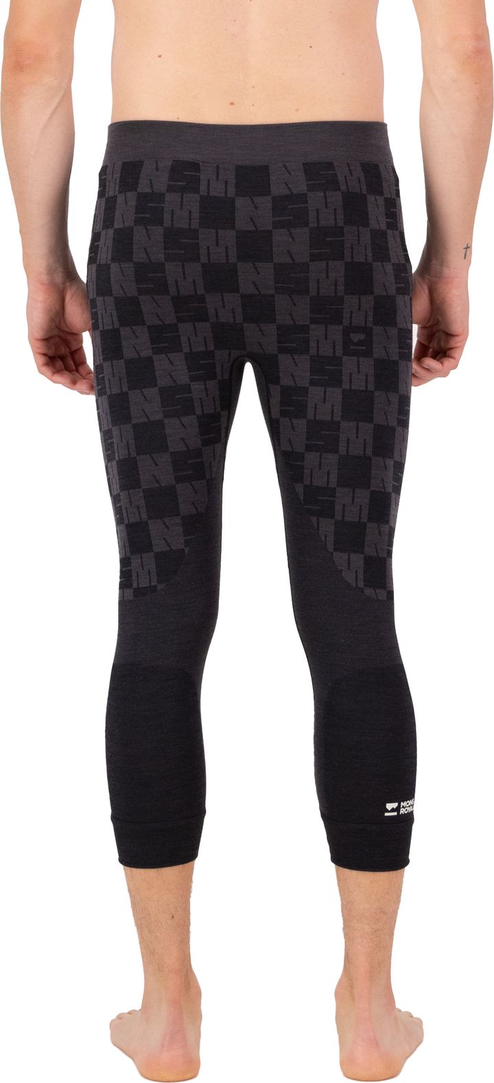 Mons Royale Men's Ascender Merino Seamless 3/4 Legging Forged Iron/Black Mons Royale