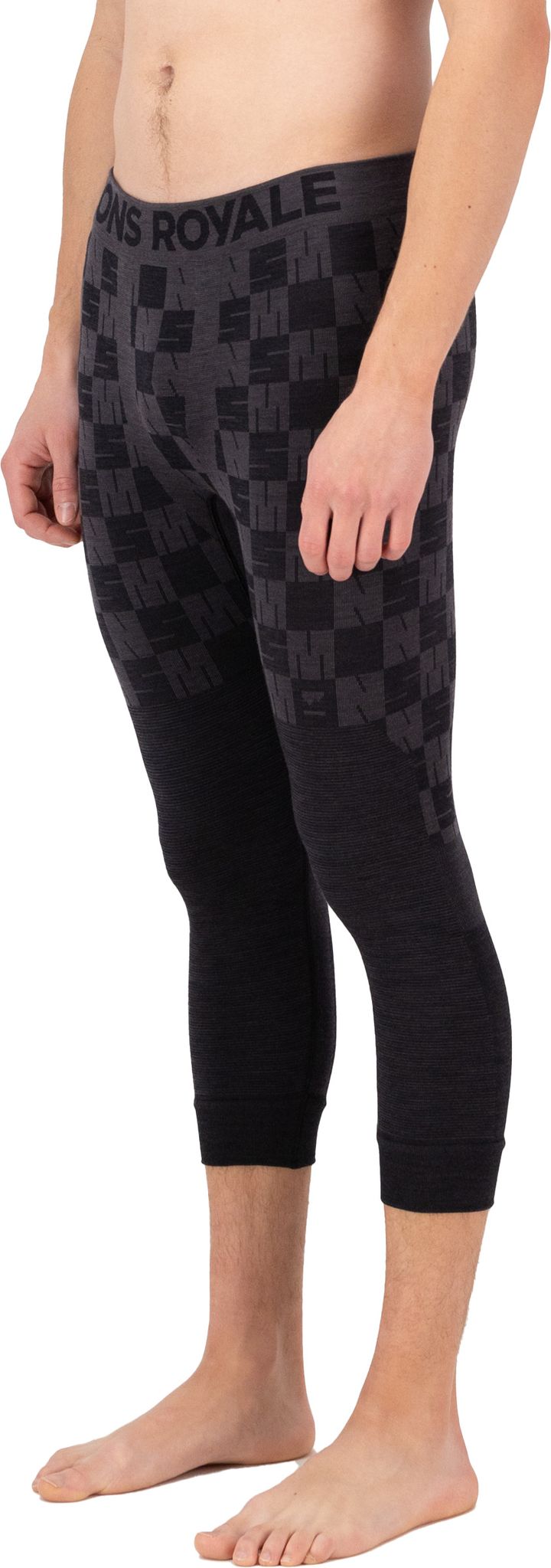 Mons Royale Men's Ascender Merino Seamless 3/4 Legging Forged Iron/Black Mons Royale