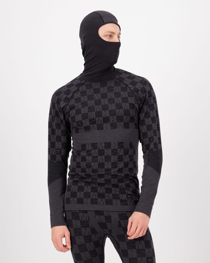 Mons Royale Men's Ascender Merino Seamless Hooded Long Sleeve Forged Iron/Black Mons Royale