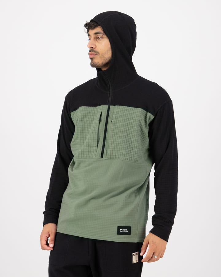 Mons Royale Men's Offgrid Merino Fleece 1/2 Zip Long Sleeve Willow/Black Mons Royale Mons Royale Men's Offgrid Merino Fleece 1/2 Zip Long Sleeve Willow/Black Mons Royale