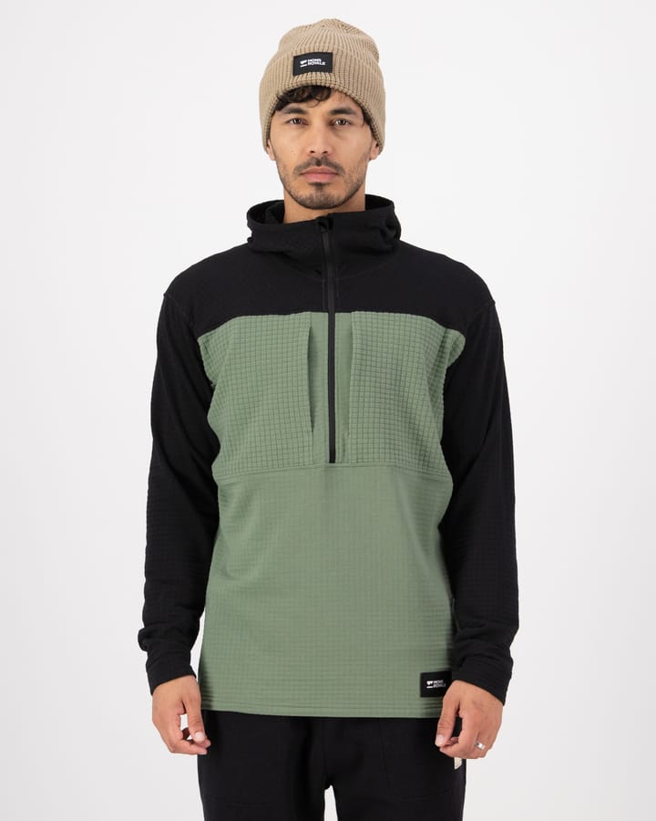 Mons Royale Men's Offgrid Merino Fleece 1/2 Zip Long Sleeve Willow/Black Mons Royale