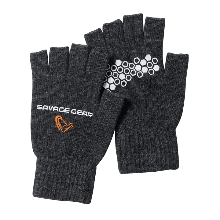 Savage Gear Savage Gear Knitted Half Finger Glove Dark Grey Melange Savage Gear Savage Gear Savage Gear Knitted Half Finger Glove Dark Grey Melange Savage Gear