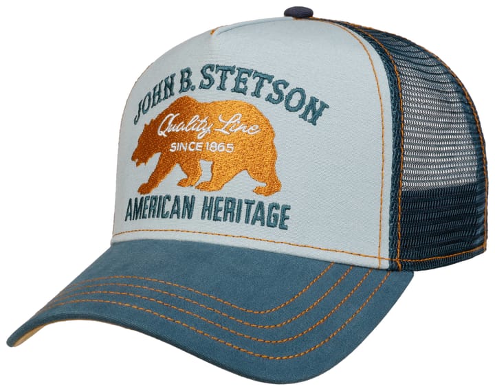 Stetson Trucker Cap Bear Blue Fish Print Stetson