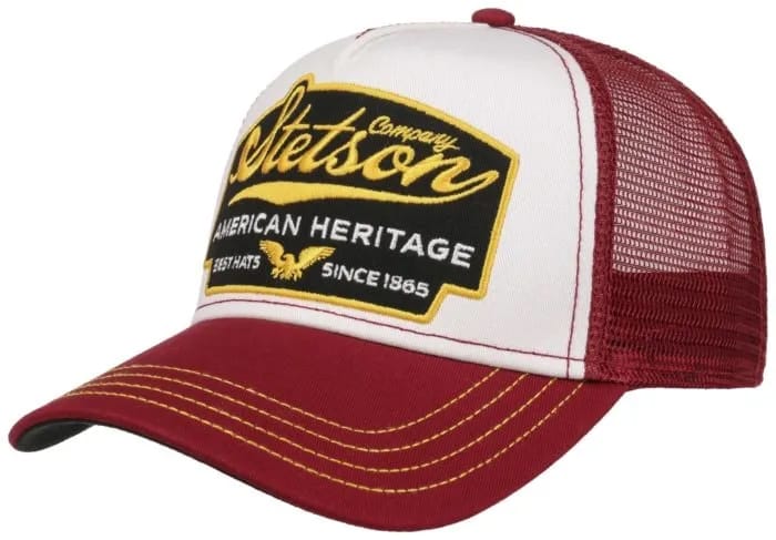 Stetson Men's Trucker Cap American Heritage Wine Red/White