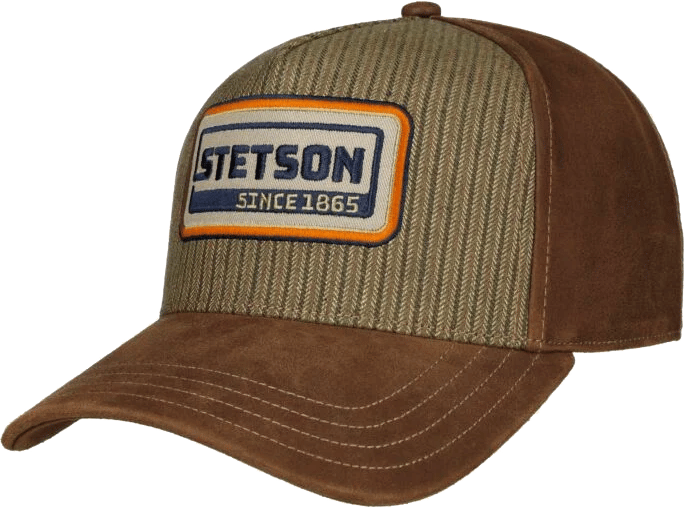 Stetson Trucker Cap Cotton Linen Stripe Brown Stetson
