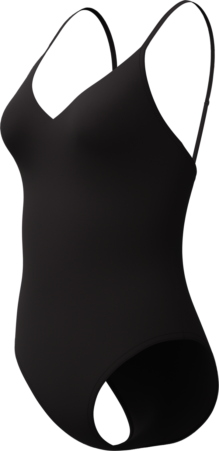 Speedo Women's Solid V-Neck One Piece Anthracite Speedo