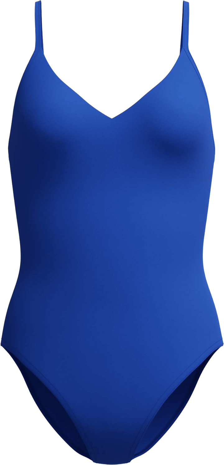 Speedo Women's Solid V-Neck One Piece Deep Sapphire Speedo