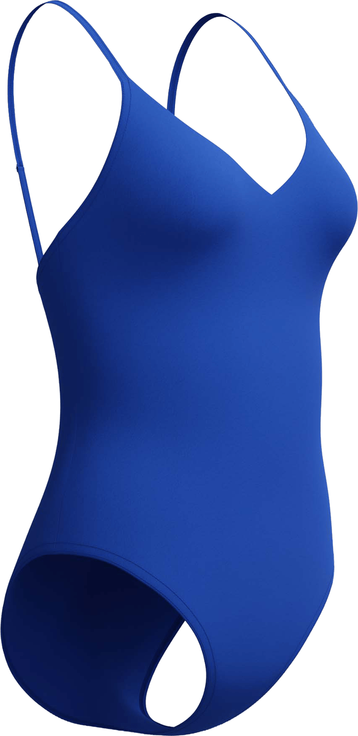 Speedo Women's Solid V-Neck One Piece Deep Sapphire Speedo