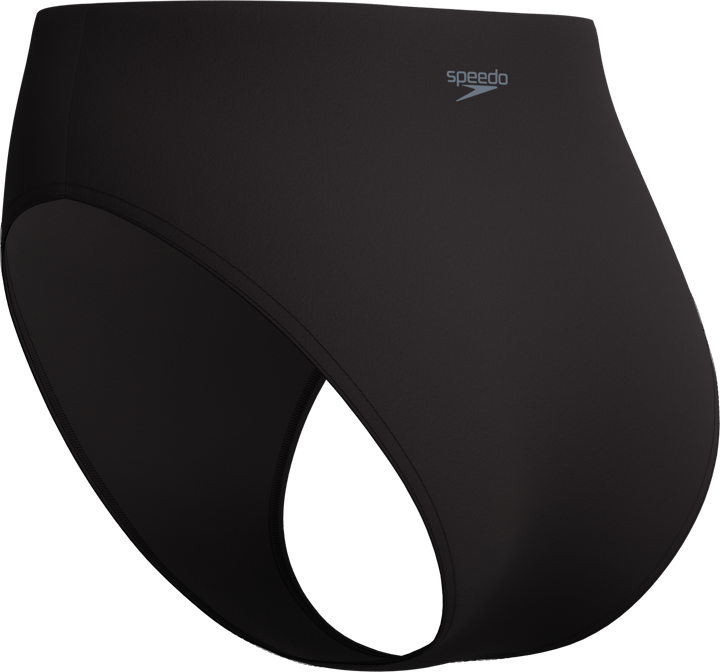 Speedo Women's Solid Cheeky High Waist Bikini Bottom Anthracite Speedo