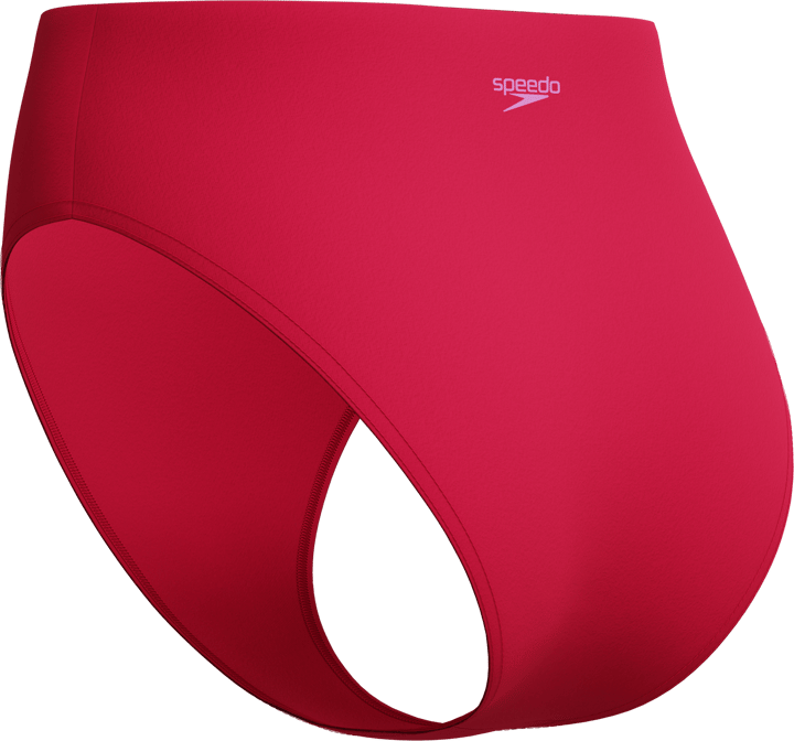 Speedo Women's Solid Cheeky High Waist Bikini Bottom Ruby Speedo
