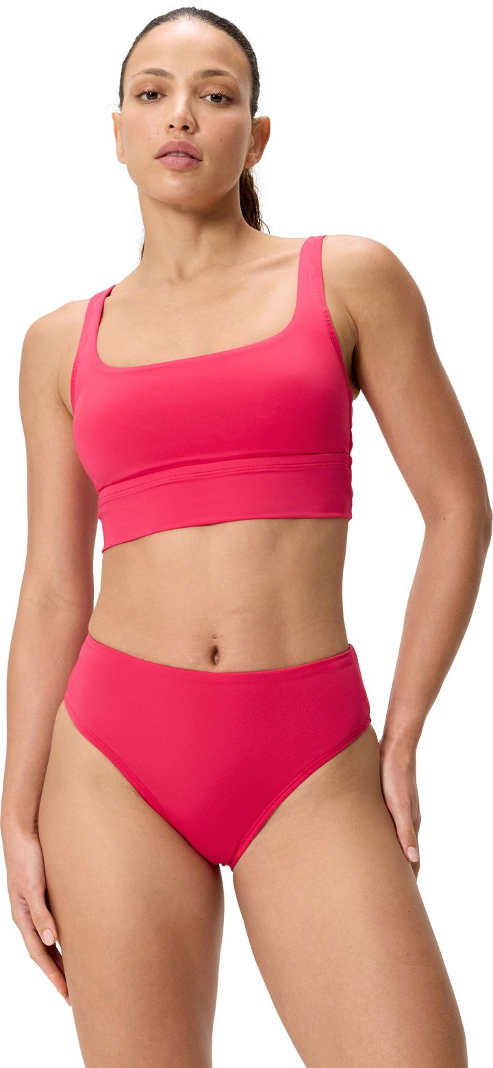 Speedo Women's Solid Cheeky High Waist Bikini Bottom Ruby Speedo