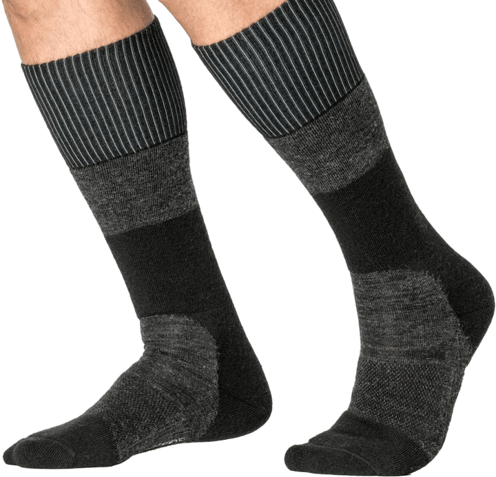 Woolpower Socks Skilled Knee High 400 Dark Grey/Black Woolpower