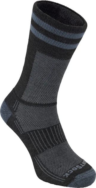 Wrightsock Coolmesh II Crew Black/grey W/ Stripes Wrightsock