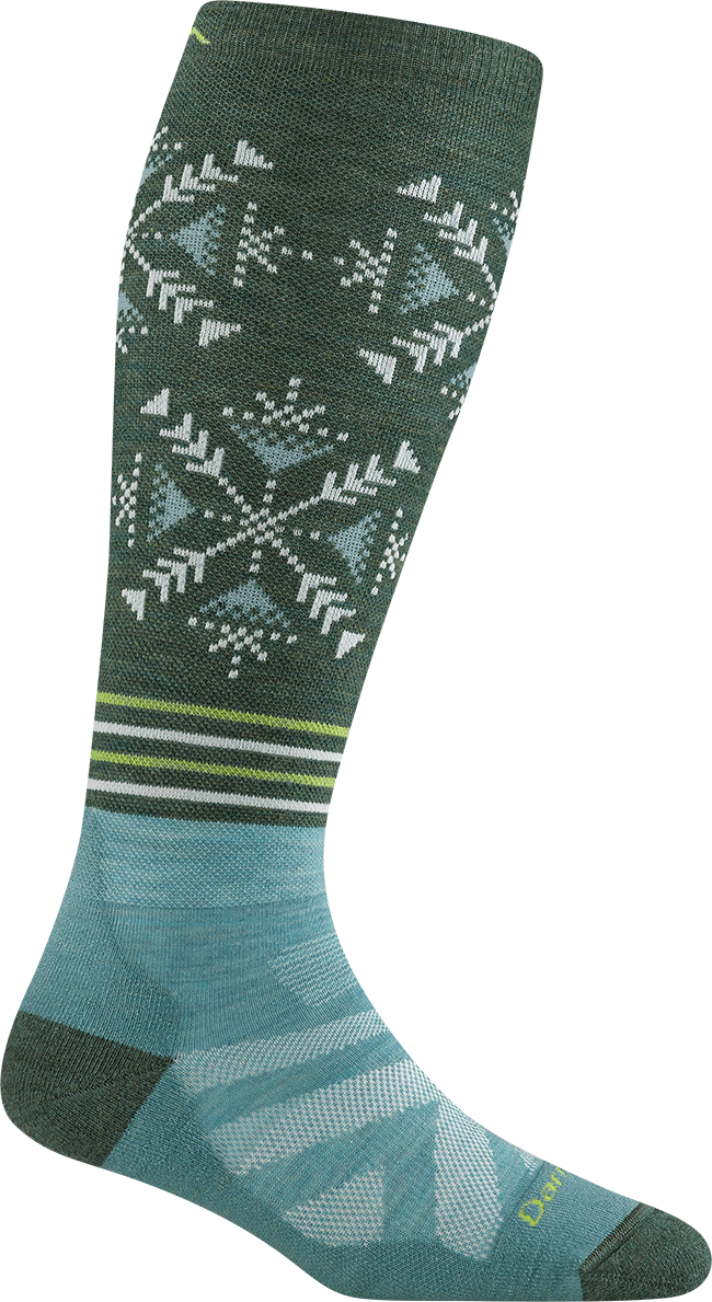 Darn Tough Women's Snowfall Over-the-Calf Midweight With Cushion Juniper Darn Tough