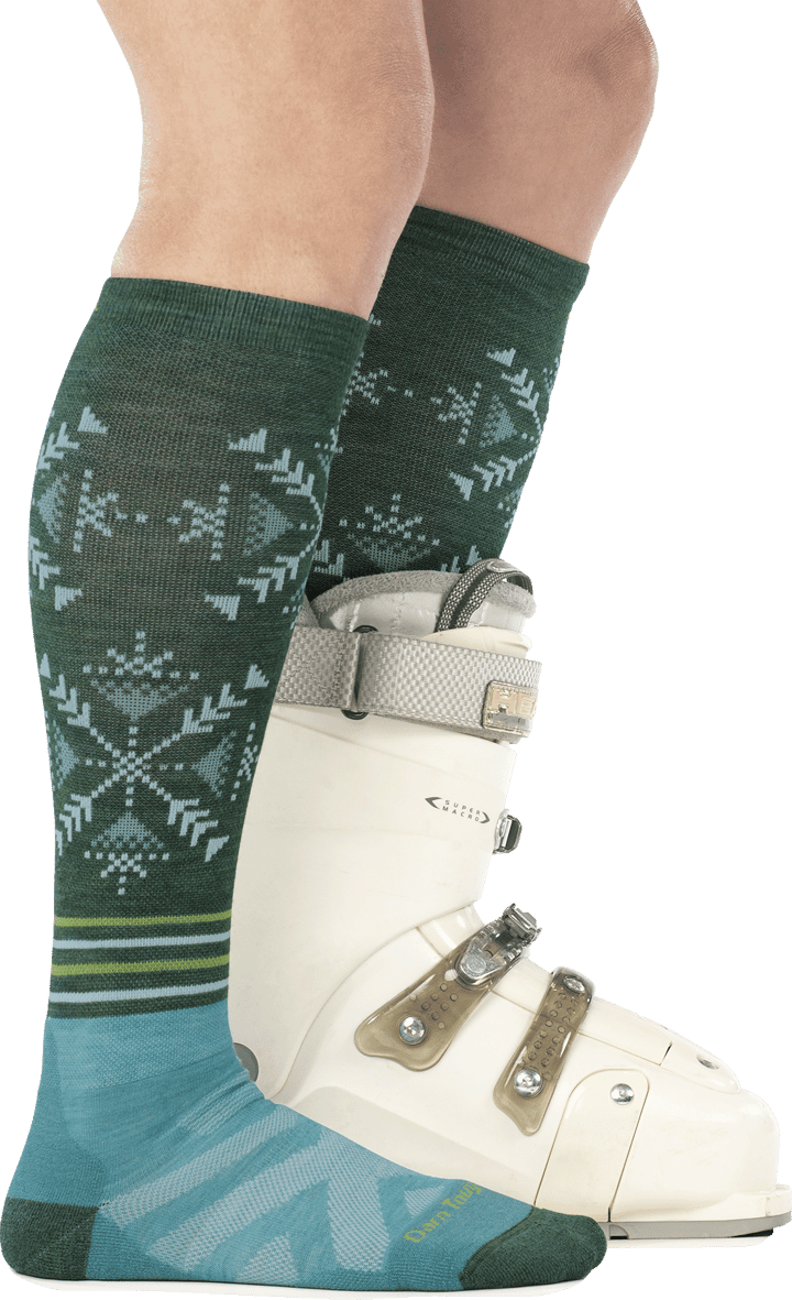 Darn Tough Women's Snowfall Over-the-Calf Midweight With Cushion Juniper Darn Tough