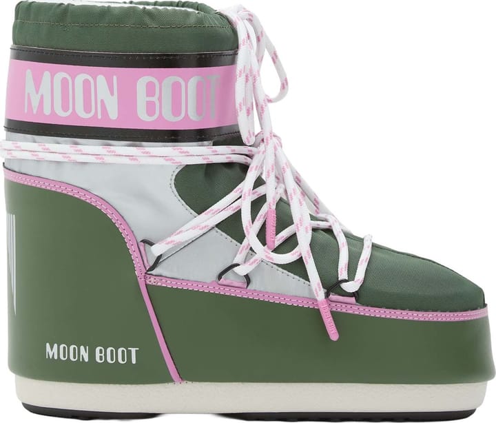 Moon Boot Unisex Icon Low Space Racing Forest Green/Silver/Pink Moon Boot