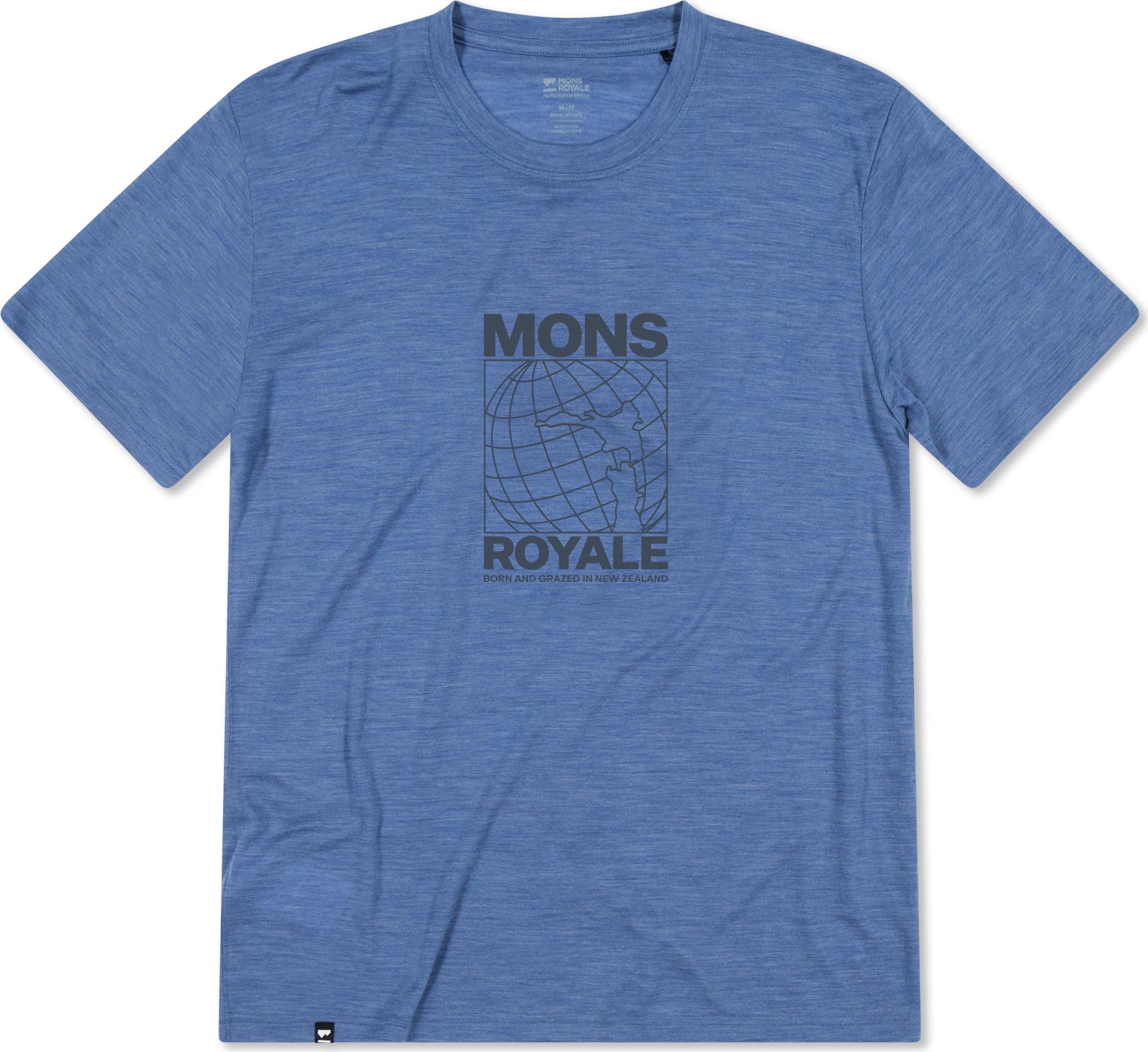 Mons Royale Men's Zephyr Merino Tencel T-Shirt Steel Blue  XL