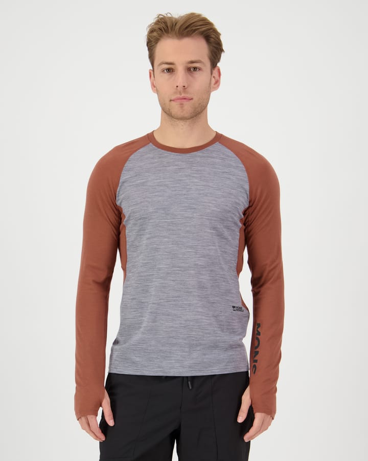 Mons Royale Men's Temple Merino Long Sleeve Cinnamon/grey Heather Mons Royale