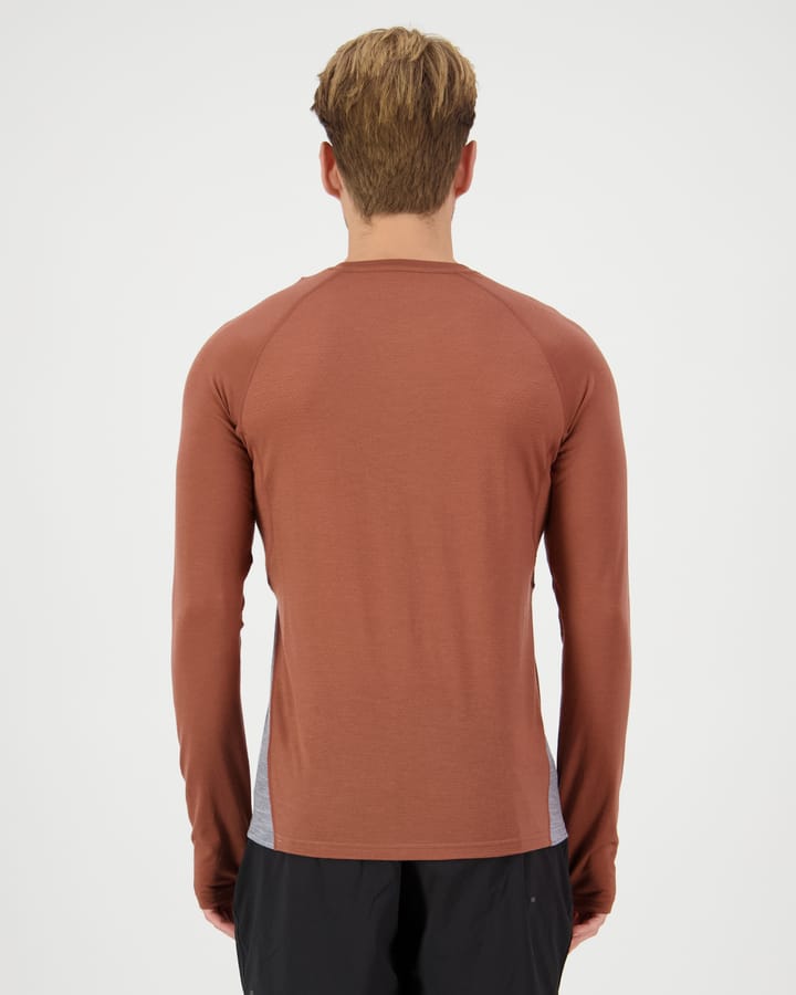 Mons Royale Men's Temple Merino Long Sleeve Cinnamon/grey Heather Mons Royale