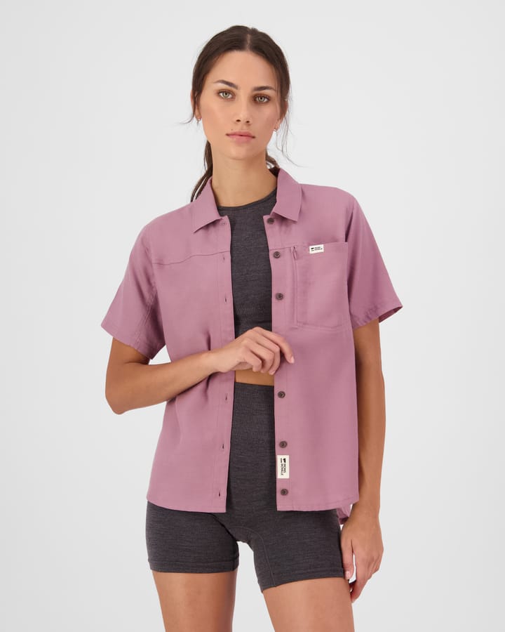 Mons Royale Women's At Merino Short Sleeve Shirt Sierra Pink Mons Royale