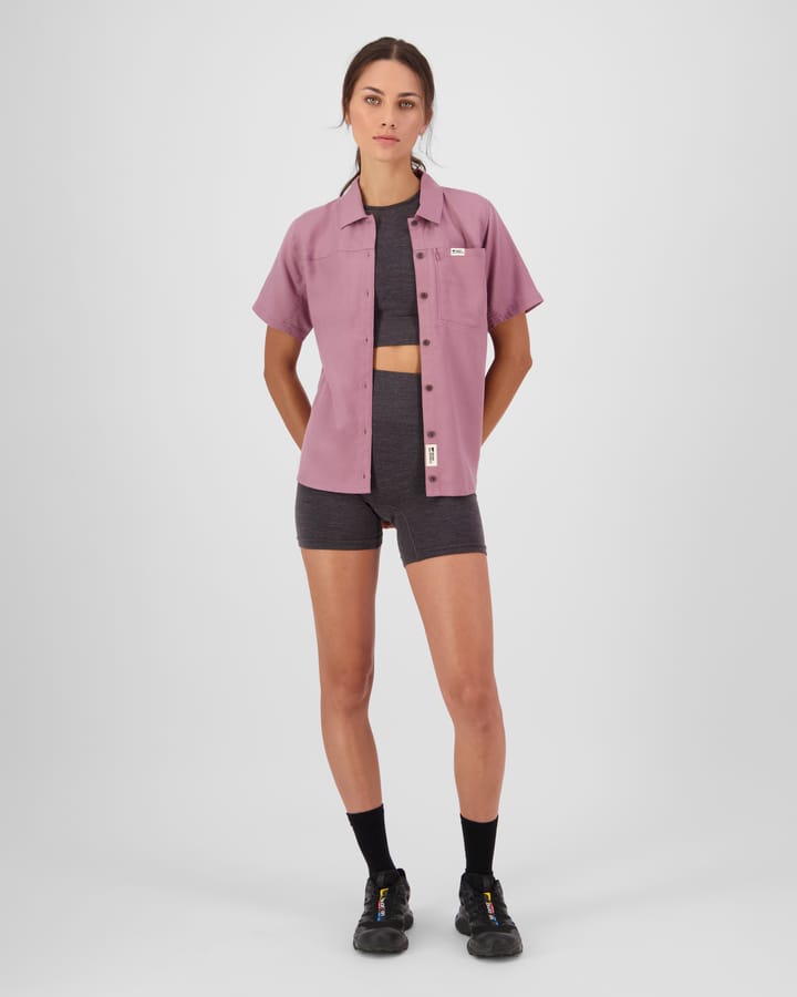 Mons Royale Women's At Merino Short Sleeve Shirt Sierra Pink Mons Royale
