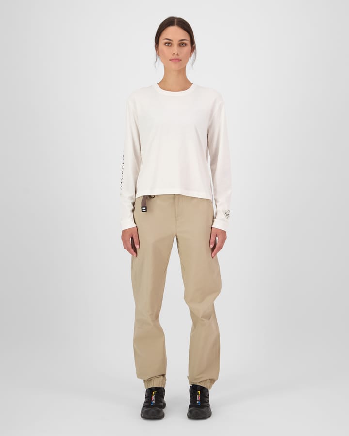 Mons Royale Women's Yonder Merino Organic Cotton Long Sleeve Vintage White Mons Royale