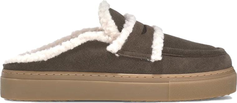 Inuikii Women's Mule Wool Dark Brown