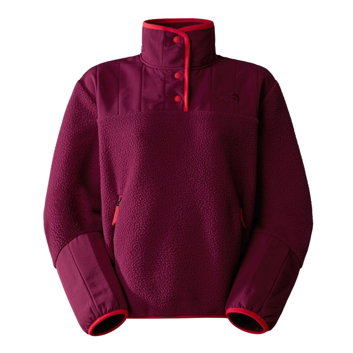 The North Face W Cragmont Fleece 1/4 Snap Boysenberry/Fiery Red