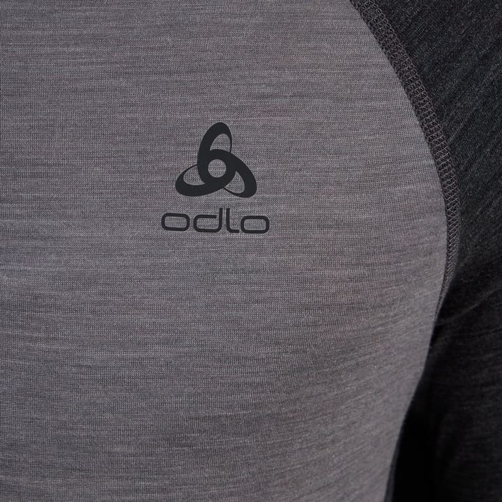 Odlo Men's Tn Long Sleeve Halfzip Natural  Grey Melange - Dark Grey Melange Odlo