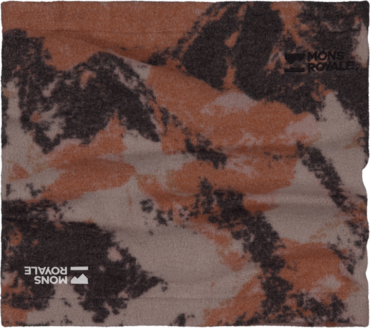 Mons Royale Pilup Wool Fleece Neckwarmer  Mtn Camo Orange Mons Royale