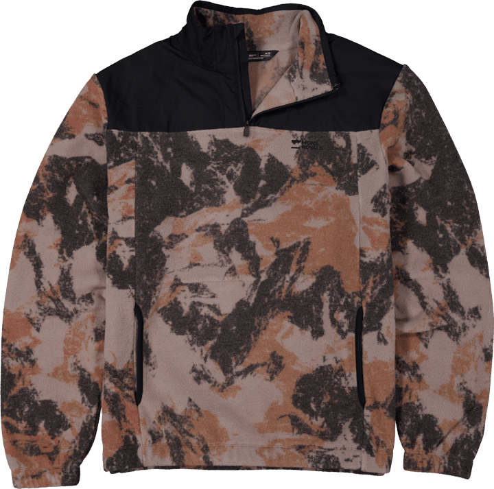 Mons Royale Men´s Pileup Wool Fleece 1/4 Zip  Mtn Camo Orange Mons Royale