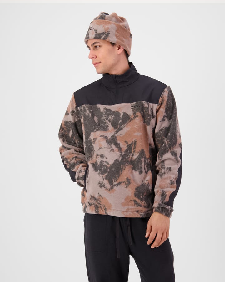 Mons Royale Men´s Pileup Wool Fleece 1/4 Zip  Mtn Camo Orange Mons Royale
