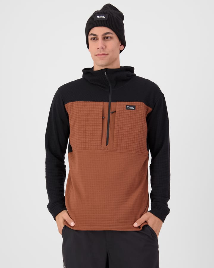 Mons Royale Men´s Offgrid Fleece 1/2 Zip Long Sleeve Dark Clay/black Mons Royale