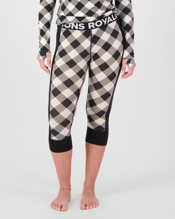 Mons Royale Women´s Cascade Merino Base Layer 3/4 Legging Check/black Mons Royale