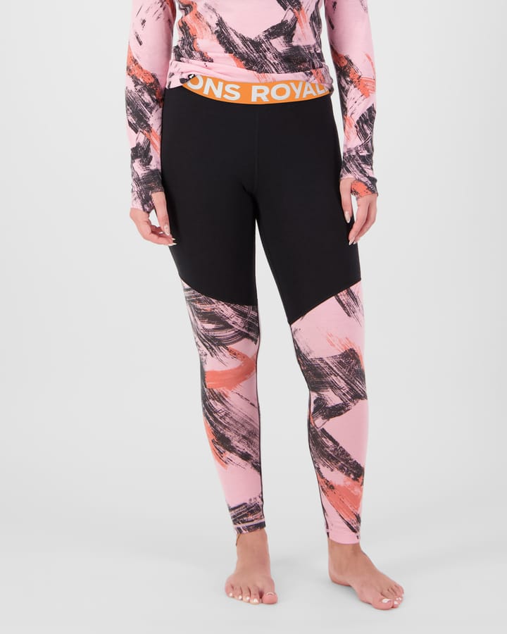 Mons Royale Women´s Cascade Merino Base Layer Legging Paintbrush Pink/black Mons Royale