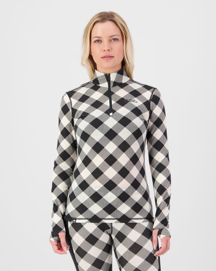 Mons Royale Women´s Cascade Merino Base Layer 1/4 Zip Long Check Mons Royale