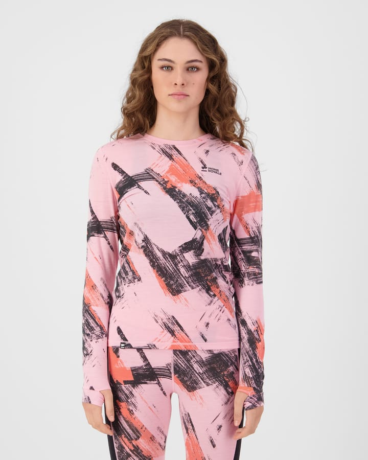 Mons Royale Women´s Cascade Merino Base Layer Long Sleeve Paintbrush Pink Mons Royale