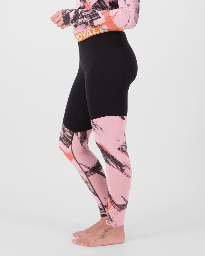 Mons Royale Women´s Cascade Merino Base Layer Legging Paintbrush Pink/black Mons Royale