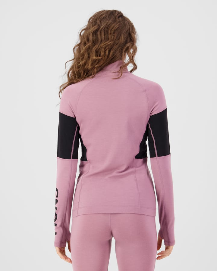 Mons Royale Women´s Olympus 1/4 Zip Long Sleeve Sierra Pink/black Mons Royale