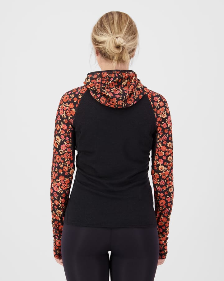 Mons Royale Women´s Bella Merino Hood Long Sleeve Ditzy Camo/black Mons Royale